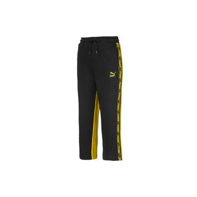 Classics Logo Print Color Block Lässige Kordelzug Cropped Hose Damen Unterteile Schwefelgelb 595895-20