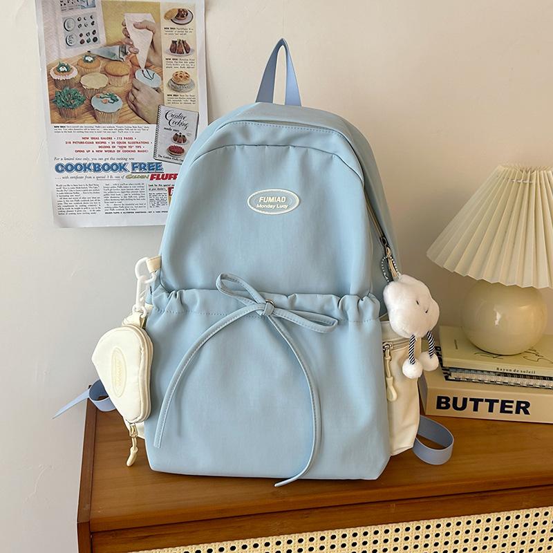 Small fresh schoolbag female college student cute girl computer backpack junior high school high school student versatile travel backpack tide