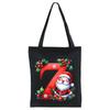 English letters A-Z Christmas number print student casual canvas tote bag