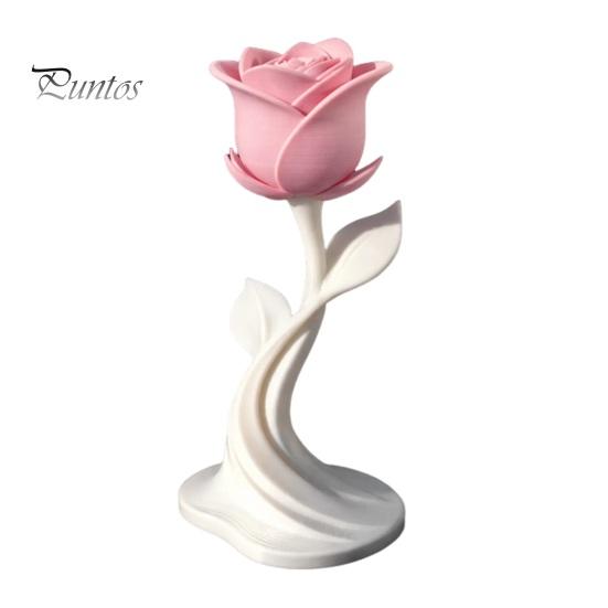 Einzigartige Romantische Geschenke Moderne Rosen-Skulptur, 3D-gedruckte minimalistische Blumendekoration, Abstrakte Innenraumdekoration Blumenstatue für Zuhause Büro,