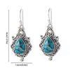 Flower Drop Shape Turquoise Hypoallergenic Earrings Women Girls Jewelry