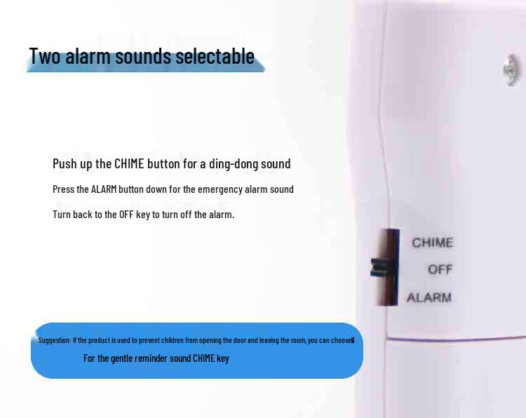 Indoor Anti-Theft Door Handle Alarm Sensor & Doorbell for Home Security