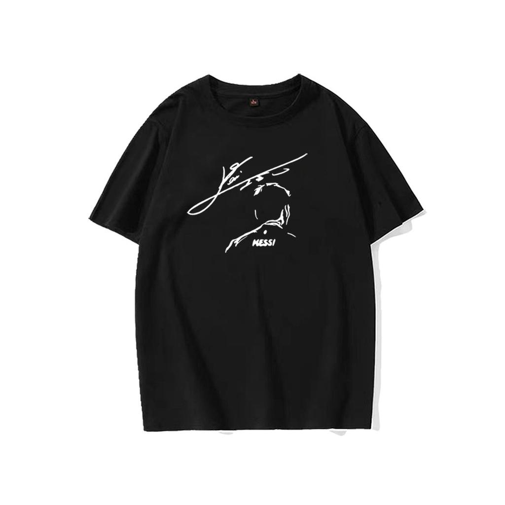 Messi Gedrucktes T-Shirt Messi Fußball Perimeter Paris Barcelona Argentinien Mannschaftssport Kurzarm Top