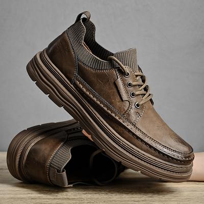 Fashion Four Seasons Leisure Business Men's Leather Shoes Retro Casual Style Party and Office Work Outdoor Trendy and Comfortable Shoes