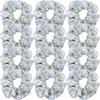 Sea Salt Blue Polka Dot Floral Plaid Large Hair Scrunchie Sweet and Versatile Fabric Hair Tie Hair Accessory
