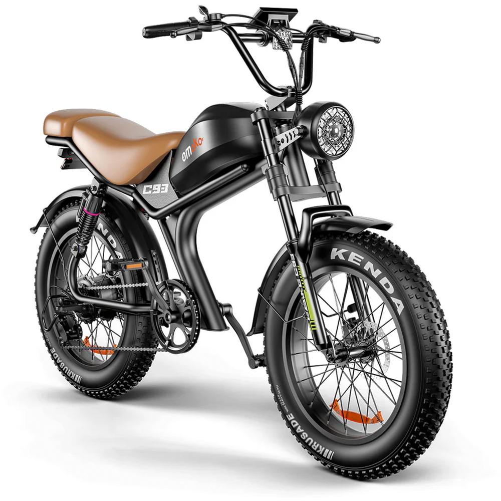Electric Bike EMOKO C93 20" 1000W Motor 48V 20AH Max Range 80Km Load 150Kg Full Shock Absorption Black