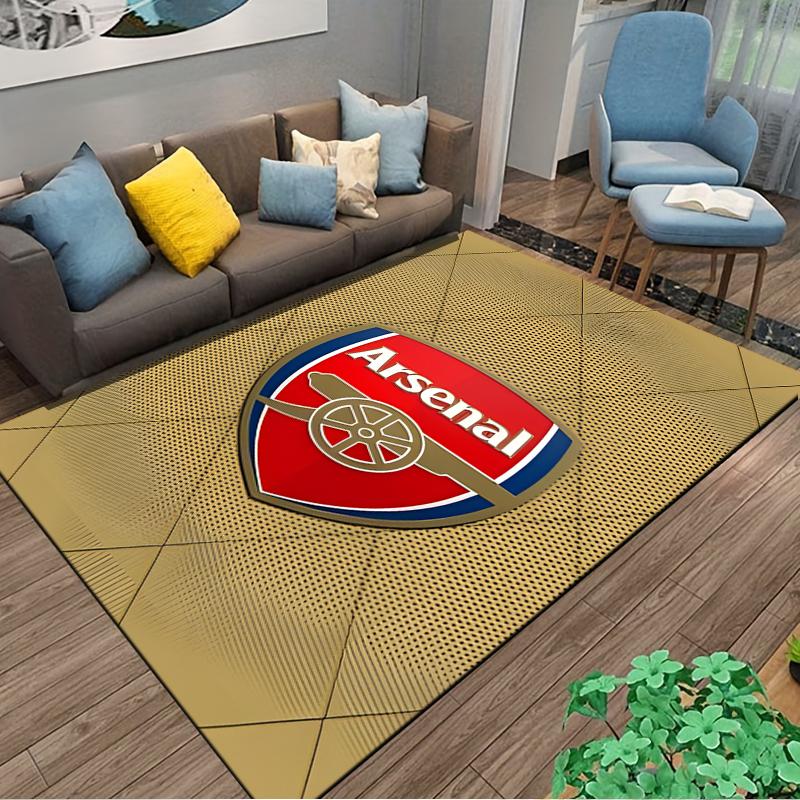 "Arsenal Logo Carpet with Red Shield Design and Gold Background" Suitable for use as an anti-slip for living room bedroom sofas