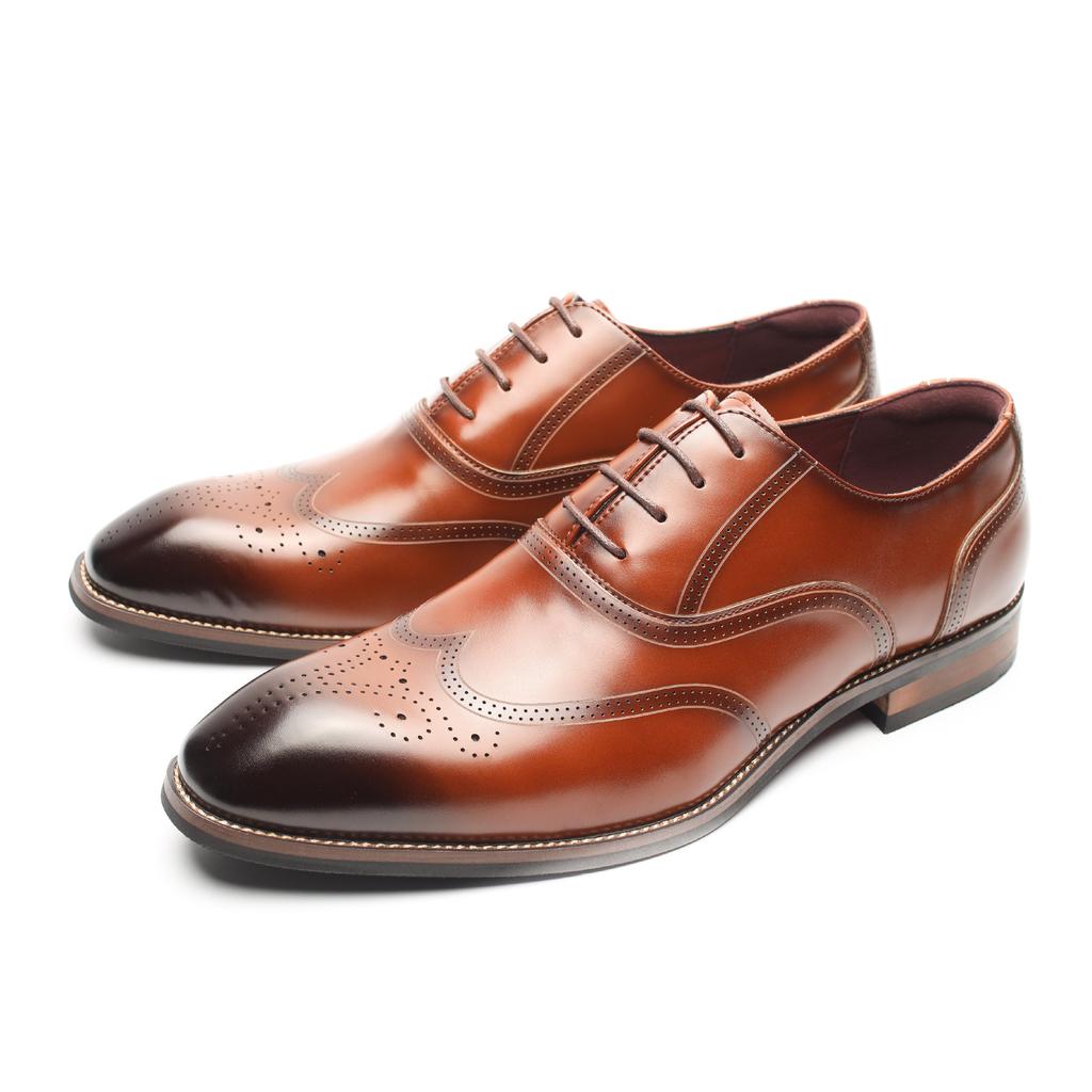 Men's Business Leather Shoes Men's Genuine Leather Dress Casual Men's Shoes Brock Leather Shoes Engraved Wedding Groom