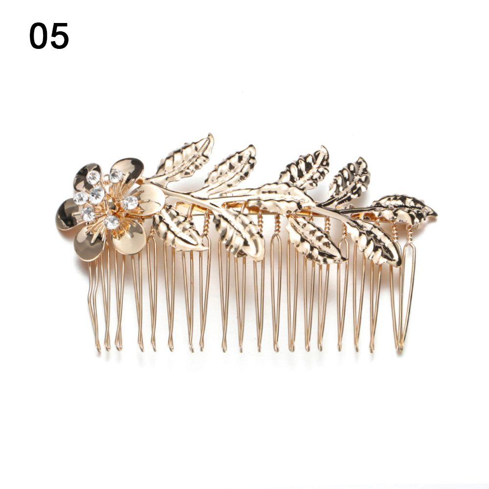 Fashion Gold Silver Hair Jewelry Metal Leaf Bridal Hair Comb Women Headpiece Wedding Accessories
