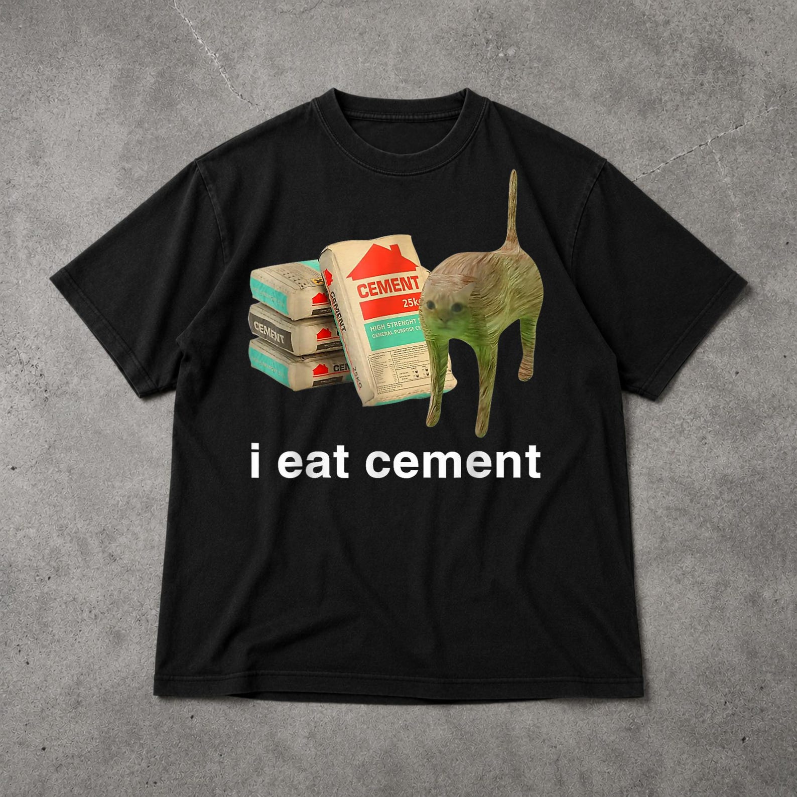 I Eat Cement Cursed Cat Shirt 3XL