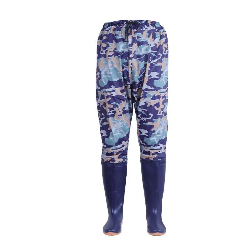 Buty do wody granatowe moro wodoodporne do pasa pvc do wędkowania Qualcomm antypoślizgowe i odporne na ścieranie