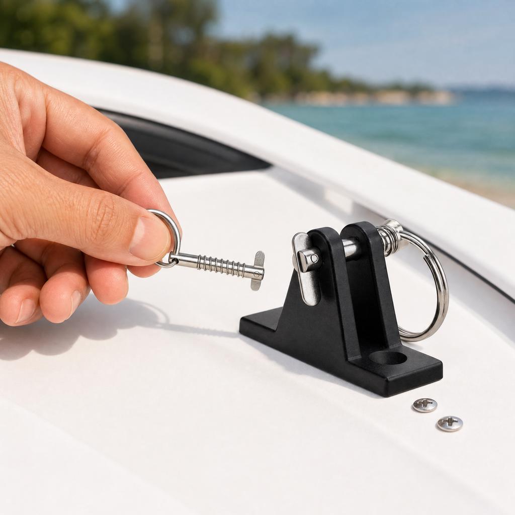Marine 316 5X51mm Quick Release Pin Boat Top Deck Hinge Easy Install Nylon Canopy Mount Dinghy