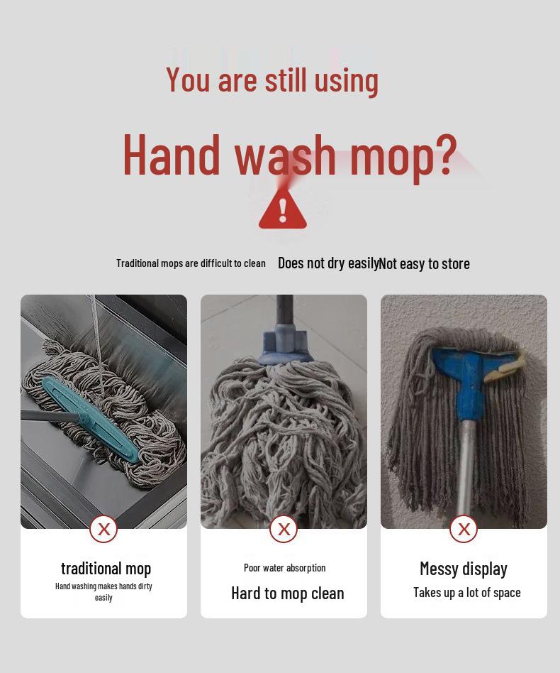 Picasso Self-Wringing Rotary Mop - Effortless, One-Wipe Clean for Your Floors