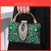Pochette de soirée métallique pour femme avec ornements en strass pour événements formels