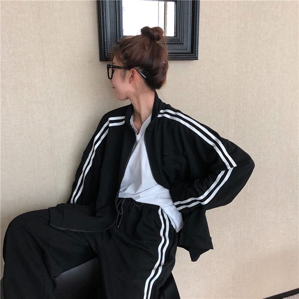 Tracksuit Korean Top and Bottom Loose Plus NTZ011 D.IIZOO Women's Spring/Autumn 2-Piece Set, Style, Set, Sweatshirt, Hoodie, Activewear, Casual,