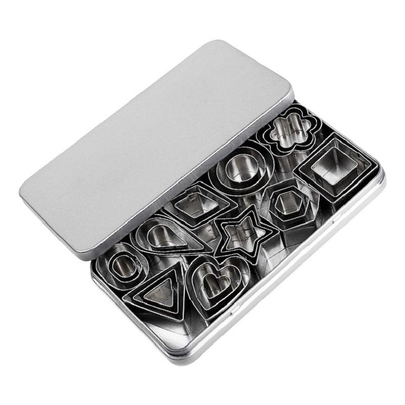 

Набор из 30 штук/коробка мини-формочки для печенья из нержавеющей стали геометрические для теста для выпечки фруктов печенья кондитерское украшение инструмент для выпечки