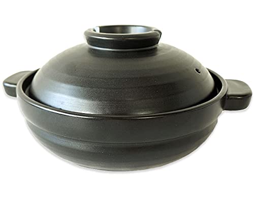 Kamoshika Tool Store Earthenware Pot, Regular (Black)