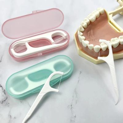 10 Stück/Box Zahnseide-Zahnstocher-Set Interdentalbürste aus Kunststoff mit Aufbewahrungsbox Wiederverwendbare Zahnseide Tragbarer Zahnseide-Reiniger