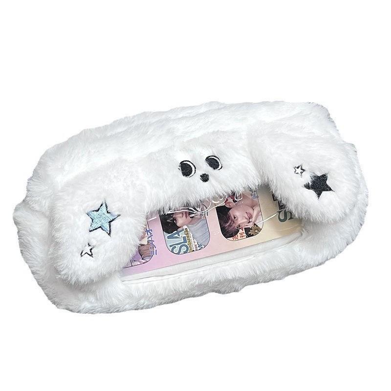 Söt tecknad plysch pennfodral & sminkväska med stor kapacitet