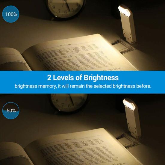 Book Reading Light Rechargeable Brightness Adjustable USB Charge Clip Book Light for Dormitory