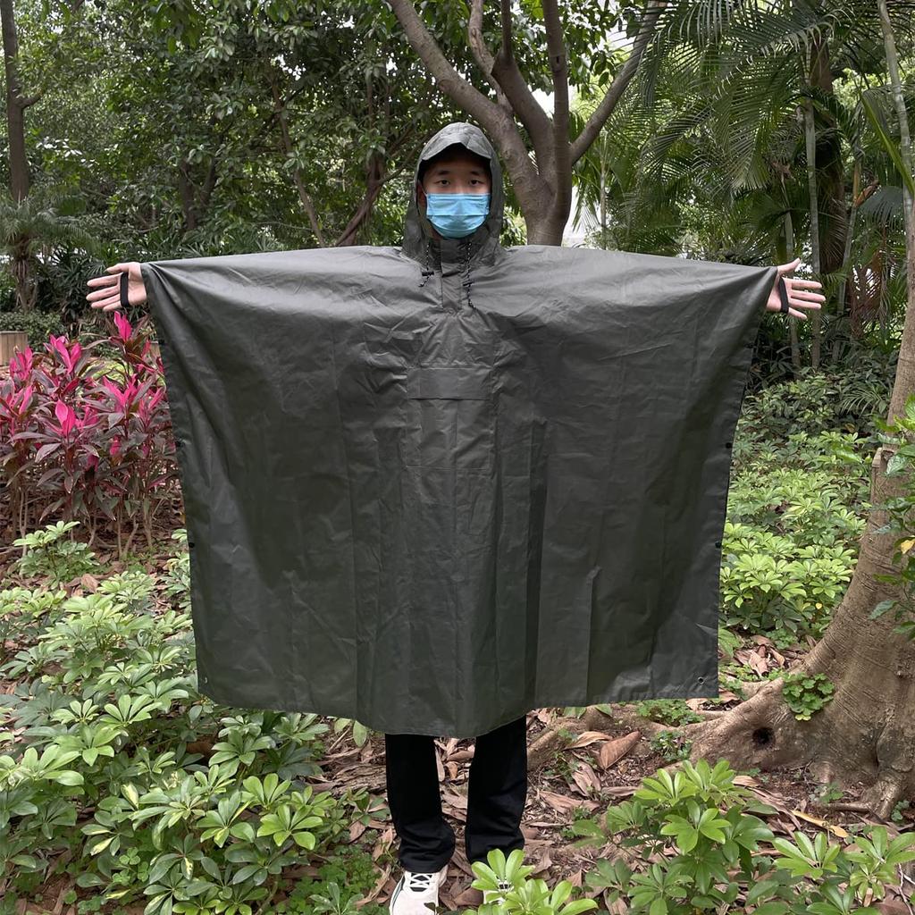 Missmat Rain Poncho for Men and Multifunctional Outdoor Emergency Raincoat with Windbreak and Storage Unisex for Fishing Motorcycles, Women, 3-Way