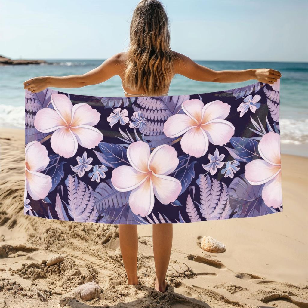 1pc Flower Print Towel Sports Quick-Drying Super Absorbent Camping Towel Soft Lightweight Gym Swimming Yoga Beach Towel