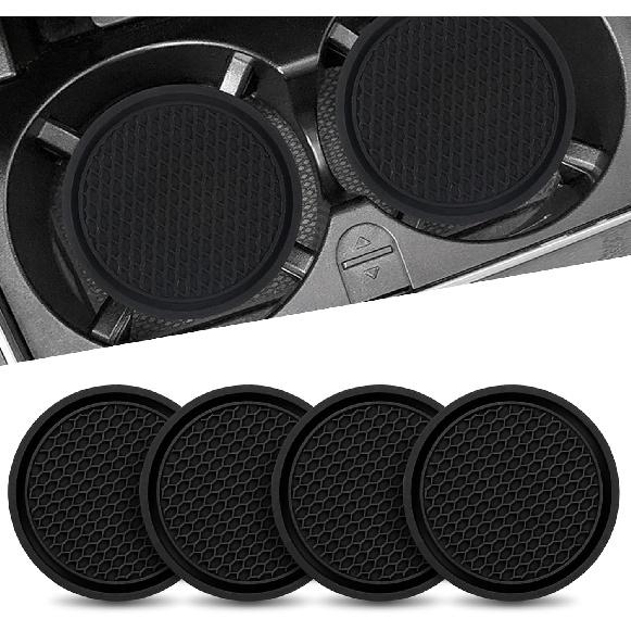 Eratus 4 PCS Car Center Console 3D Honeycomb Non-Slip Cup Holder Insert Coaster, 2.77" x 0.23" Portable Thickened PVC Flexible Waterproof