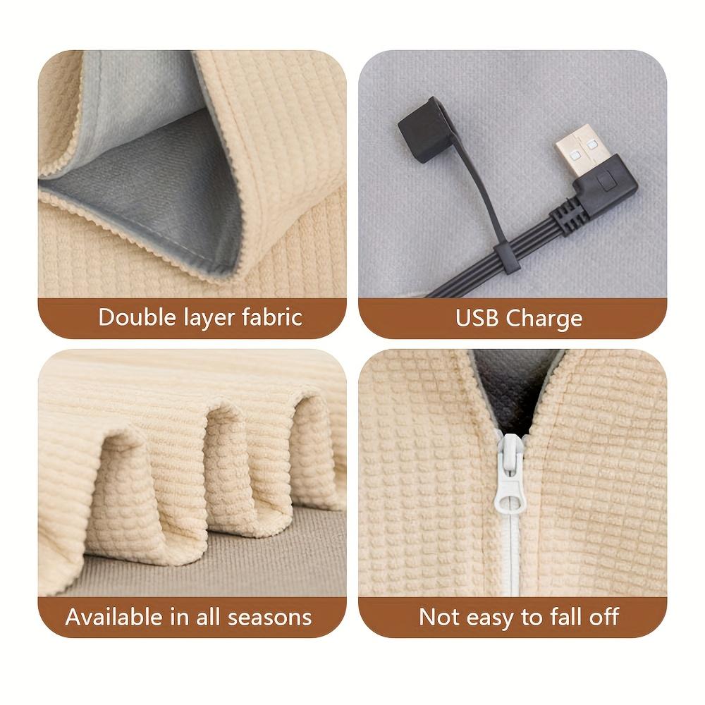 Wearable Electric Heated Blanket 3-Speed Temperature USB Charging Portable Graphene Heating Shawl for Home Office Outdoor Use