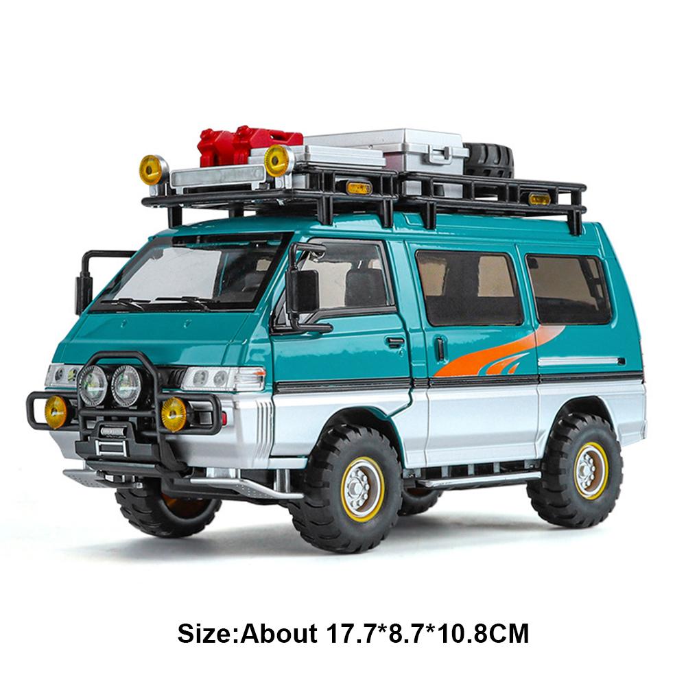 1:24 Mitsubishi Delica H2 Alloy Model Toy Diecast Car Doors Opened With Sound Light Pull Back Miniature Vehice Boy Birthday Gift
