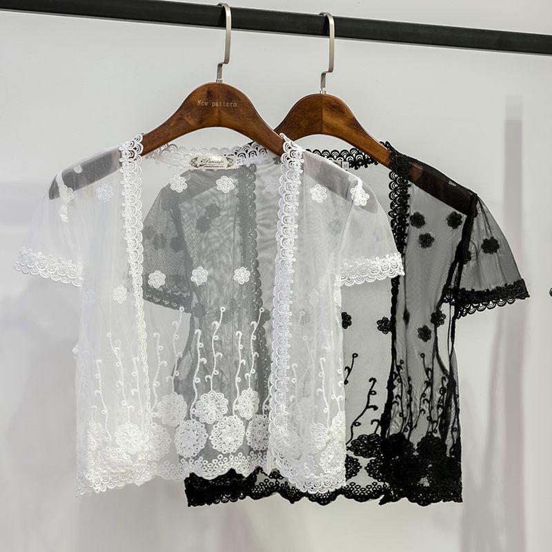 Summer Lace Short Sleeve Bolero Cardigan Shawl