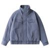 Unisex Winter Cotton Puffer Jacket Oversized Warm Stand Collar Workwear Style Casual Outerwear