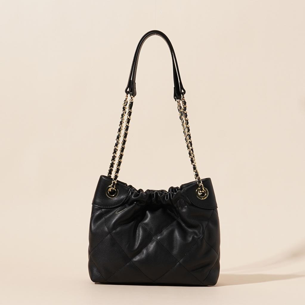 2025 And New Style Leather Bag Women's Bag Small Fragrance Style Chain Single Shoulder Real Leather Women's Bag Underarm Bag