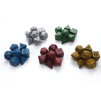 Polyedrisches Würfelset Farben Zahlen Von Für DND RPG Tischspiele Geschnitztes Muster Würfelset