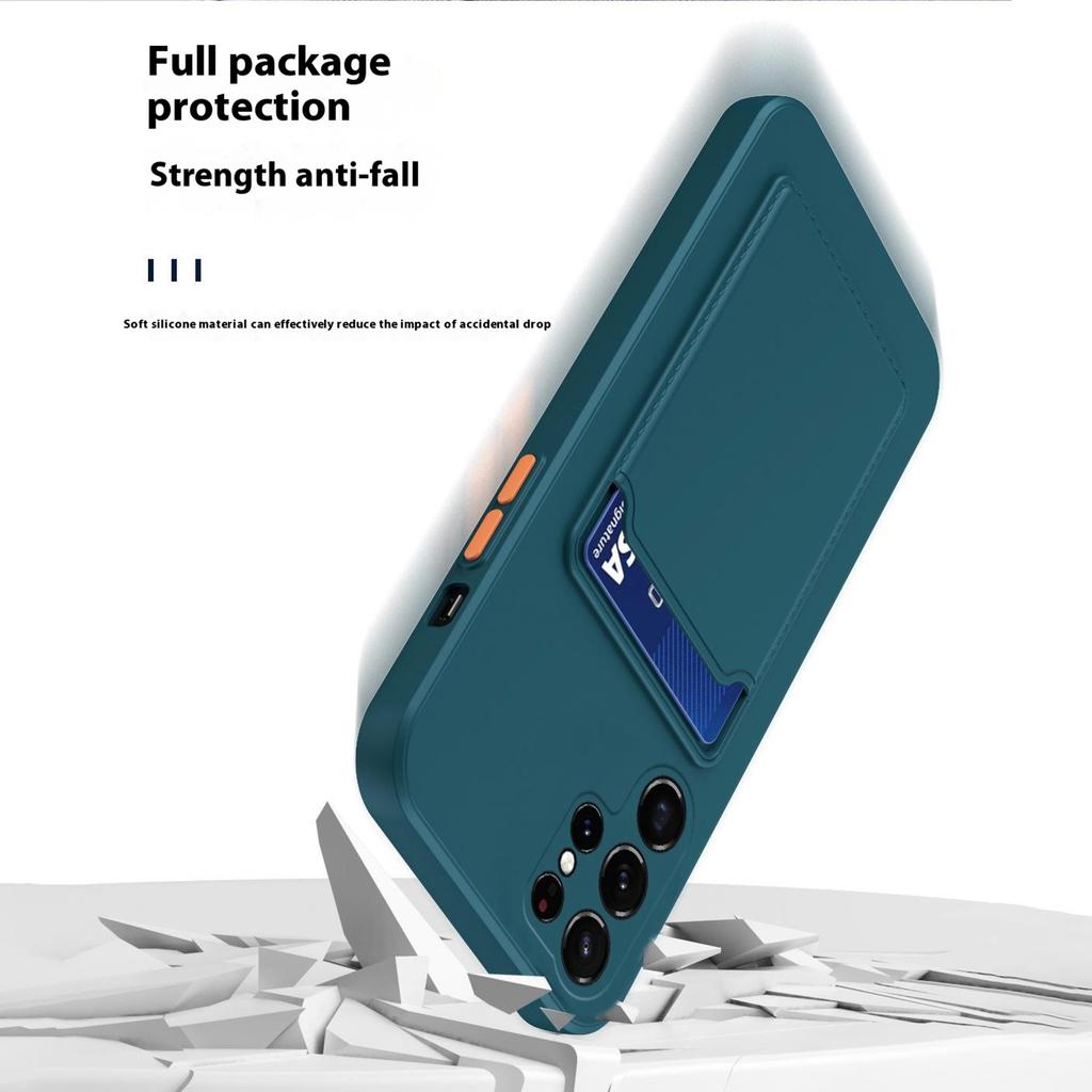 For Samsung Galaxy S25 Ultra Case Soft Silicone Phone Back Cover with Card Holder