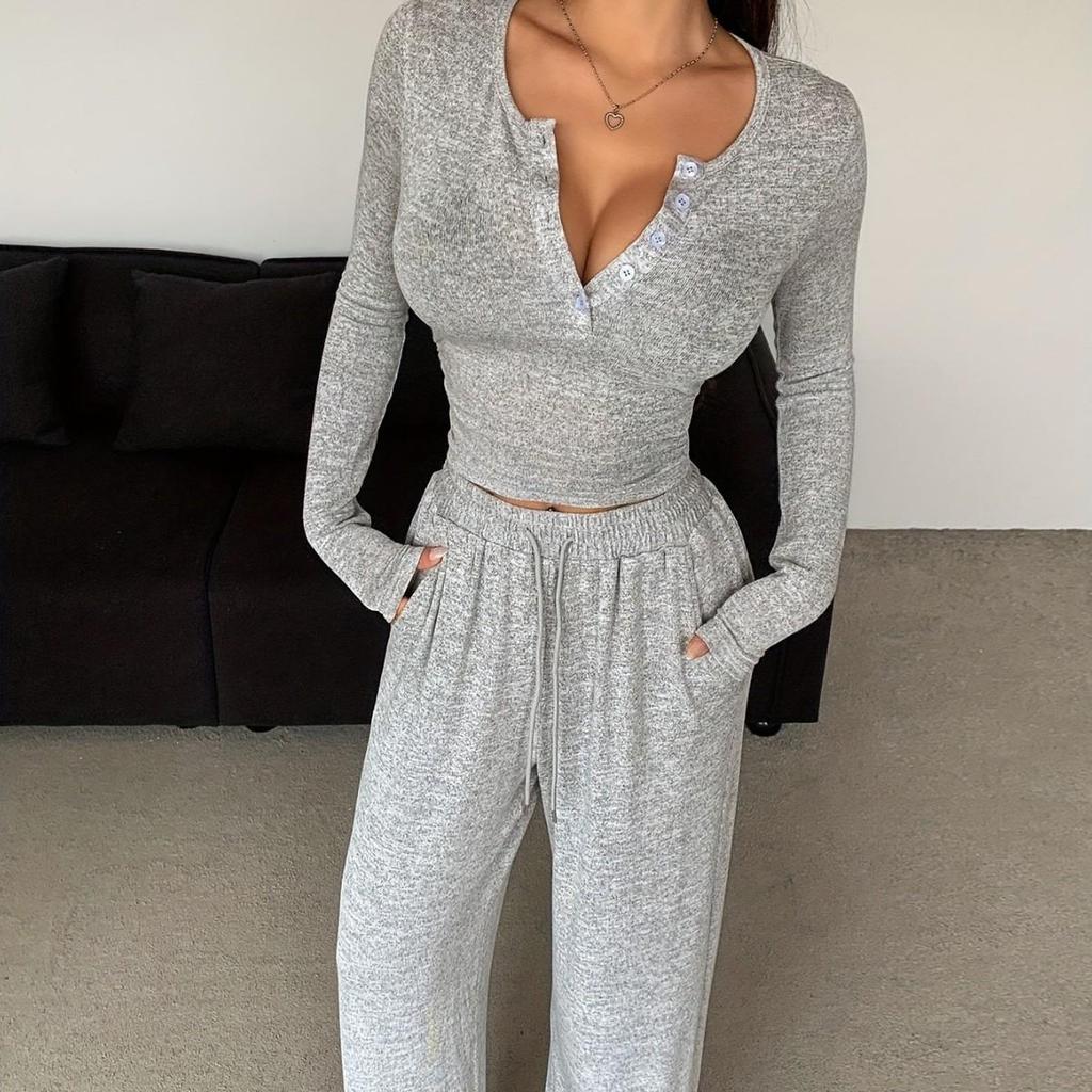 2025 European & American Sexy Slim Long-Sleeve Two-Piece Set