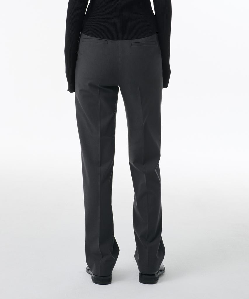 MUSINSA STANDARD WOMAN Women'S Slim Straight Hidden Elastic Waist Length Slacks [Gray]