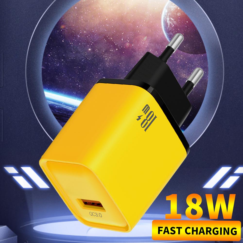 18W USB Fast Charging Wall Adapter QC3.0 Portable Phone Charger For iPhone Xiaomi 17 Pro Samsung Huawei Universal Mobile Phone