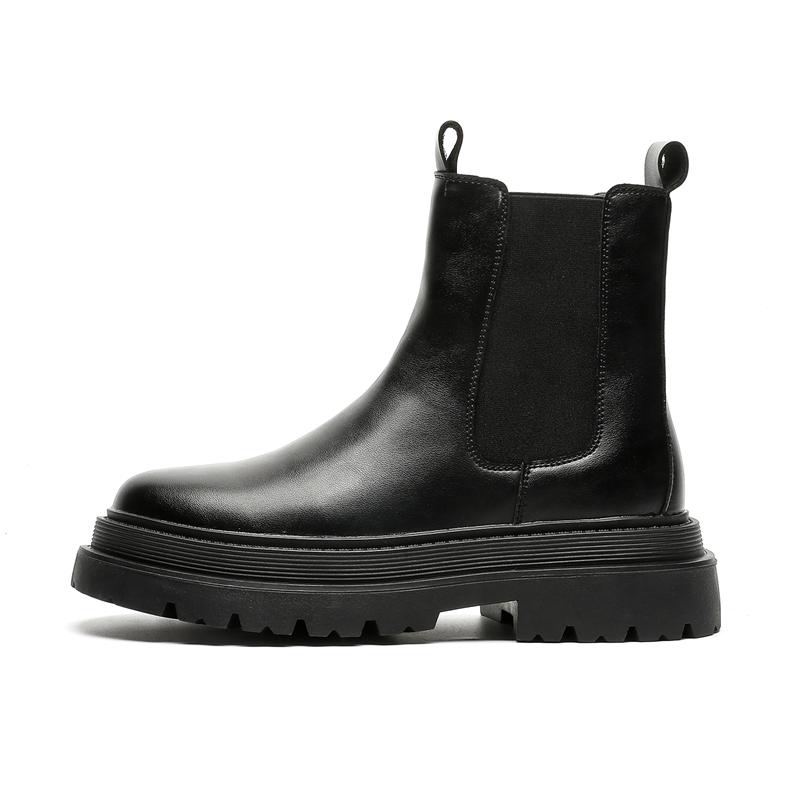 

Высококачественные британские уличные ботильоны для мужчин черные Hombre для подростков повседневные банкетные туфли с увеличением роста 44 чёрный