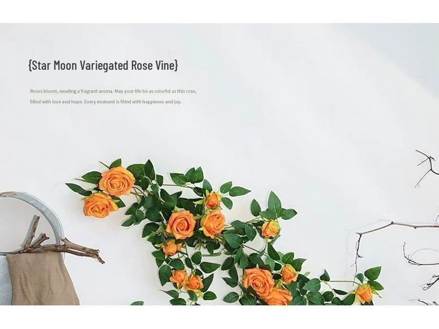 Artificial Rose Flower Vine Wall Decor for Air Conditioning Pipe and Storefronts