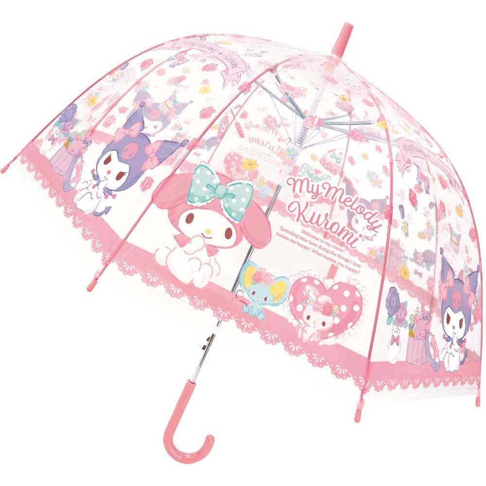 Planning My Melody Kuromi Vinyl 32479 J's & Children's Umbrella, 55cm, One-Touch Type,