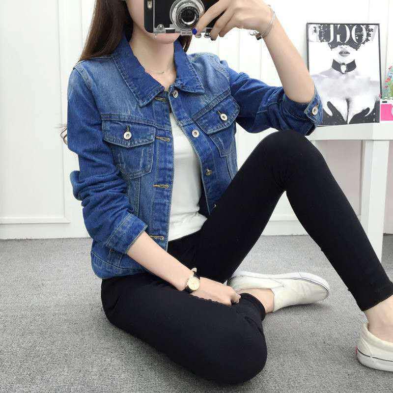 Women's Autumn/Winter Slim Korean Denim Jacket - Trendy, Versatile, Body-Shaping Harajuku Style