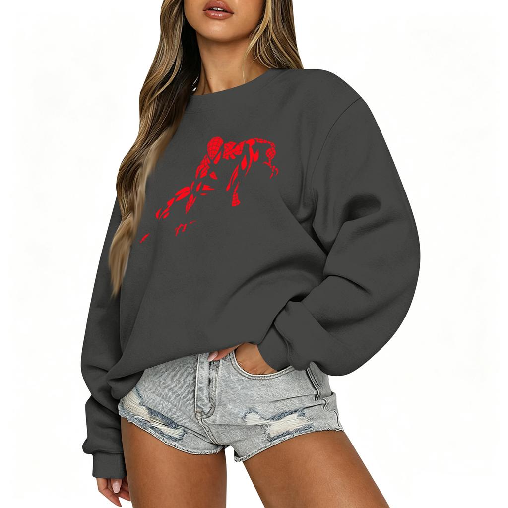 Women's Casual Long Sleeve Round Neck Blouse with Print for Daily Wear