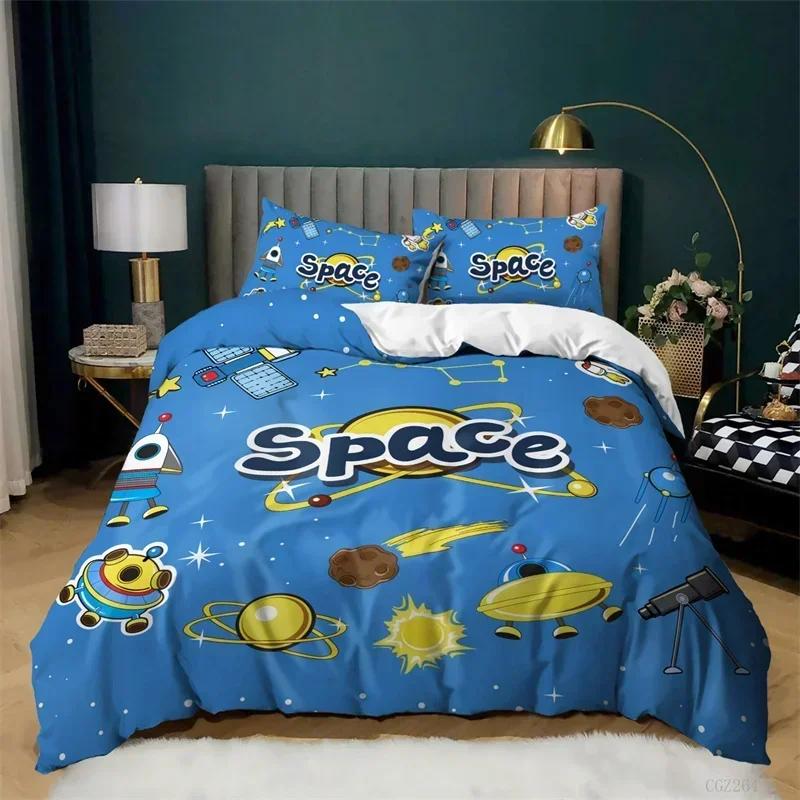 2025 New 3D Print Starry Sky Galaxy Duvet Cover Outer Space Bedding Set Microfiber Cosmos Solar System Planet Comforter Cover