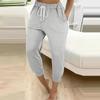 Women's Solid Color Loose Slimming Running Fitness Pants High Waist Lace-up Small Foot Pocket Nine-inch Pant