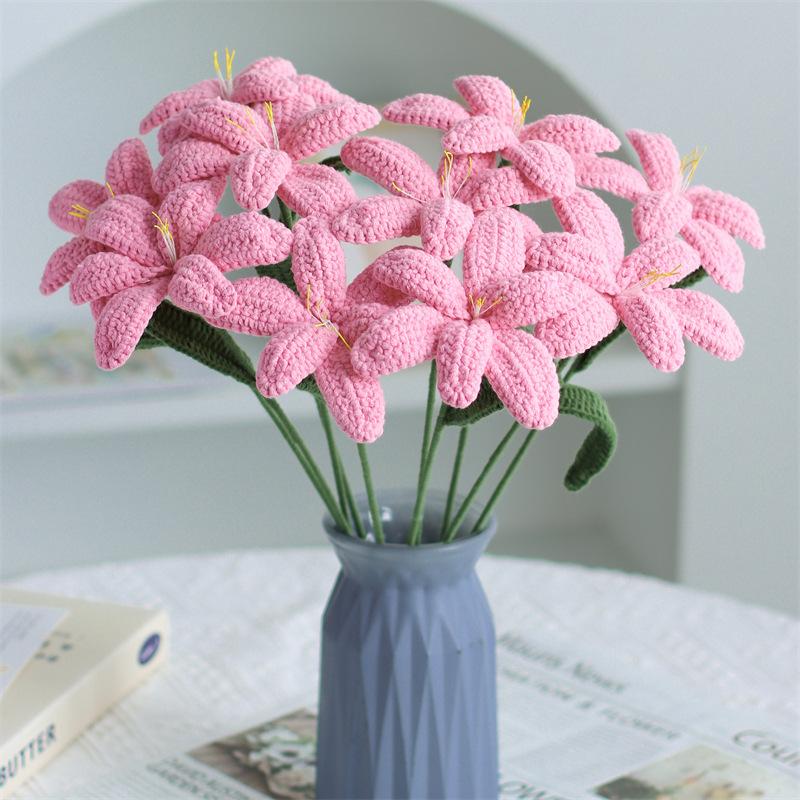 

Crochet Tulip Flowers Bouquet Diy Handmade Woven Bouquets Hand Woven Flowers For Mother S Day Birthday Gifts Wedding Decoration only 1pc