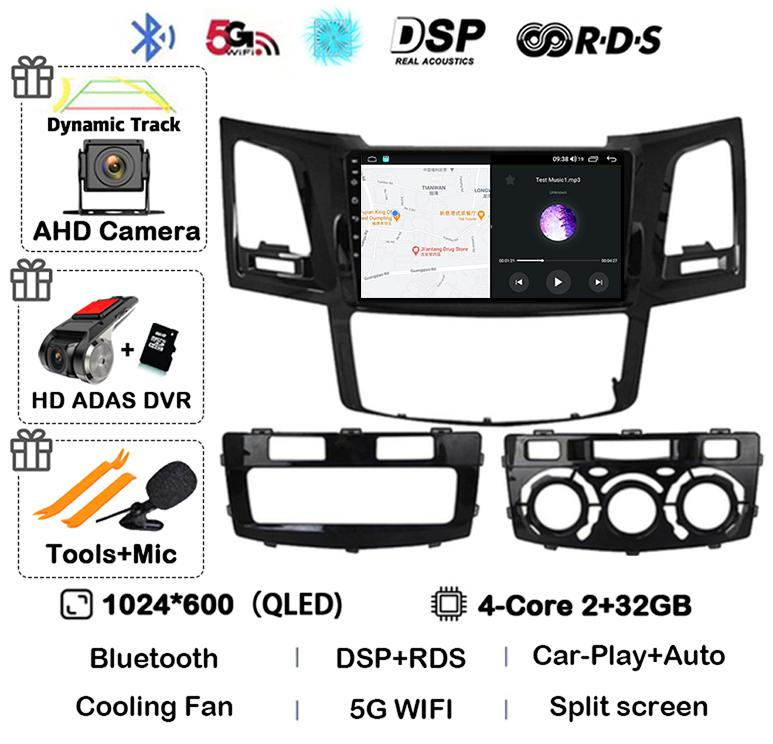 Android 14 Carplay Auto For Toyota Fortuner HILUX Revo Vigo 2007-2010 2011 2012-2014 2015 Car Radio Multimedia Player GPS Stereo