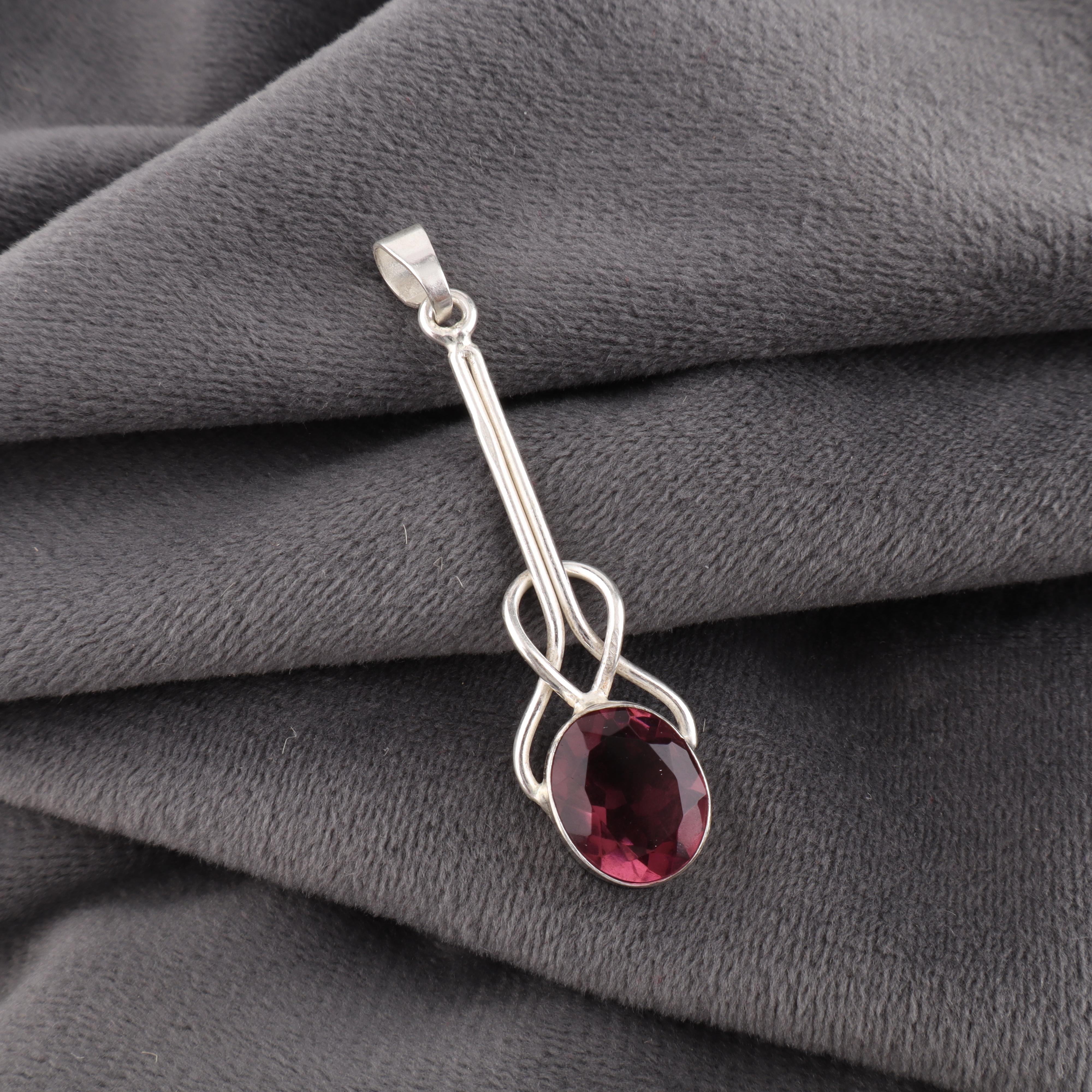 

Ювелирные изделия с родолитом, Ювелирные изделия из серебра ручной работы, Подвеска из стерлингового серебра 925 пробы, Великолепная серебряная подвеска для свадебного подарка 1.79 inches розовый