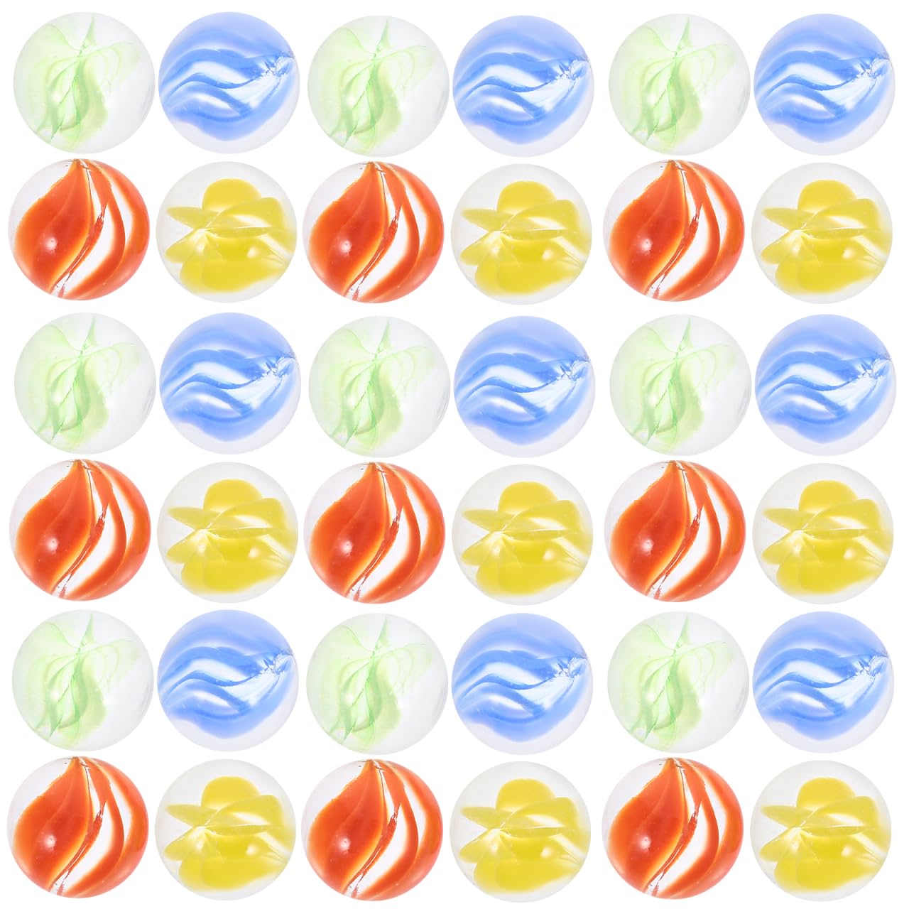 JOINPAYA Стеклянные шарики, 16 мм, Набор из 100 шт. [Игрушка старых времен] Цветные шарики с узором Рамунэ для аквариумов, ваз и декора, поделок и