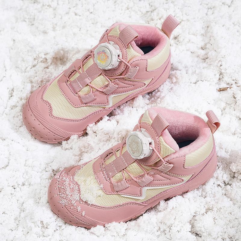 Kids Anti Slip Hiking Shoes Winter Plush Kids Trekking Sneakers Four Seasons Climbing Shoes Child Sport Footwear For Boys&Girls