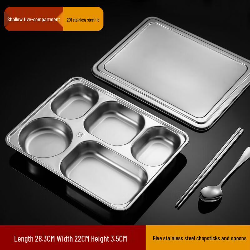 

Stainless Steel Divided Lunch Box with Bowl Set